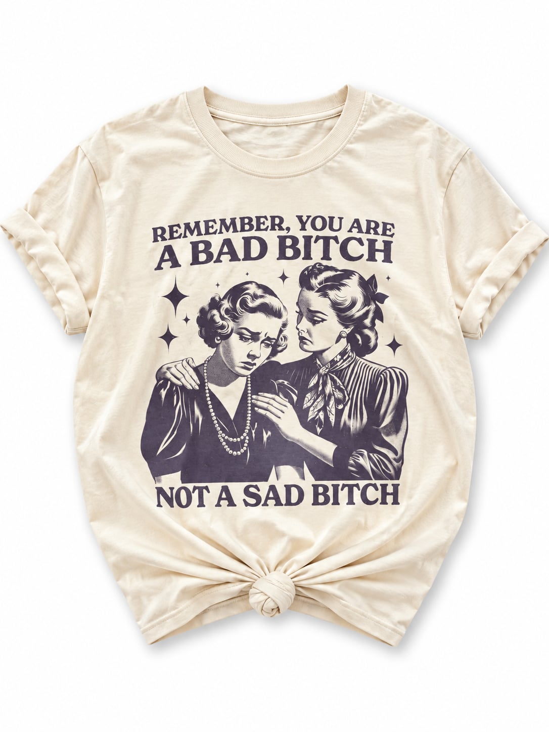 Plus/Reg Short Sleeve "Remember You Are A Bad Bitch" Graphic Tee - Freckled Poppy