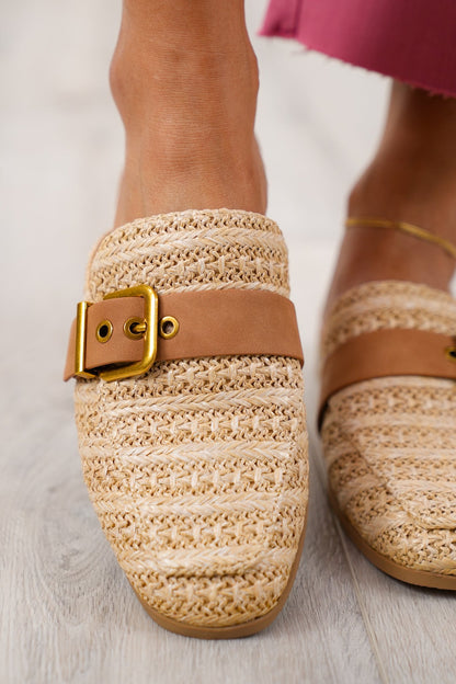 Slip on Mule Loafer with Adjustable Metal Buckle