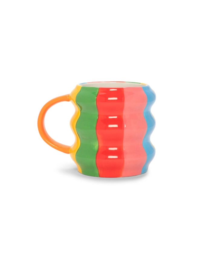 Rainbow Wave Ceramic Mug 18oz