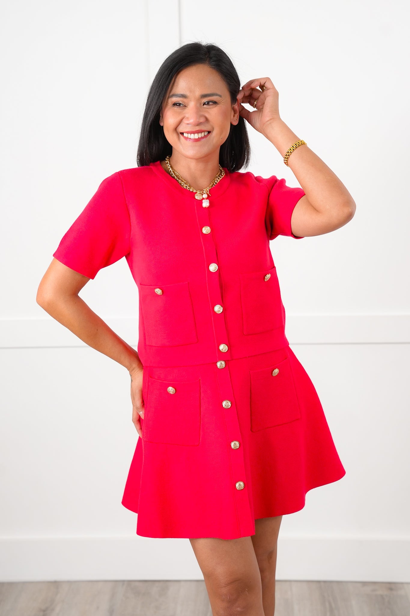 Solid Knit Short Sleeve Button Down Cardigan