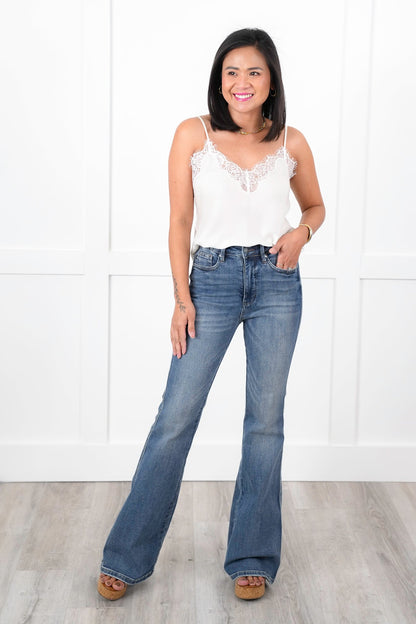 Restocks! Satin Cami Top with Lace Detail