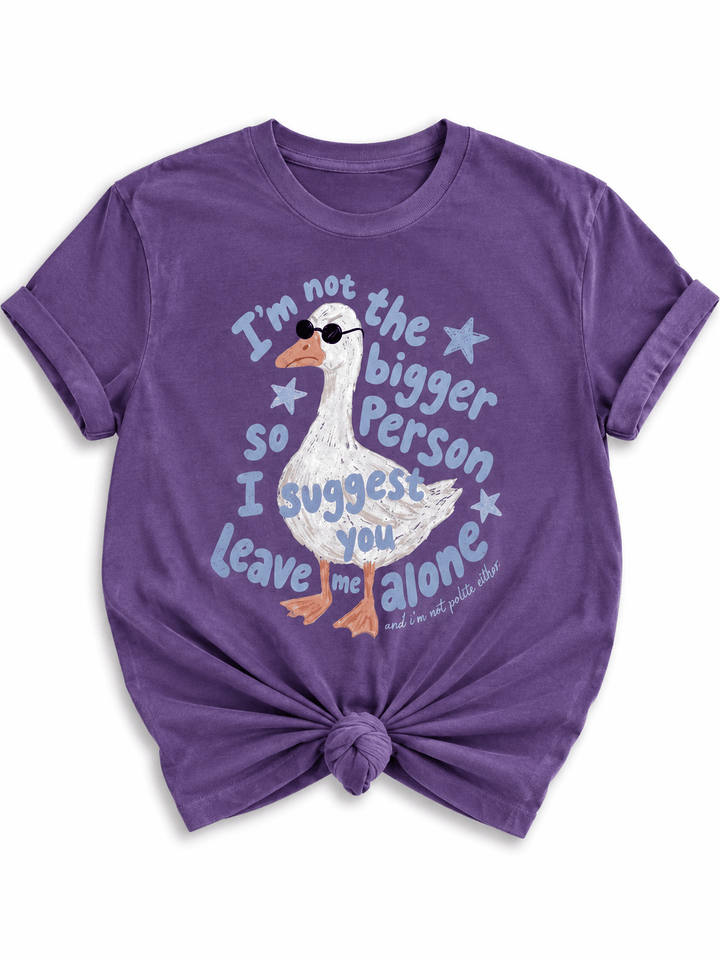 Plus/Reg Short Sleeve I'm not the Bigger Person Goose Graphic Tee - Freckled Poppy