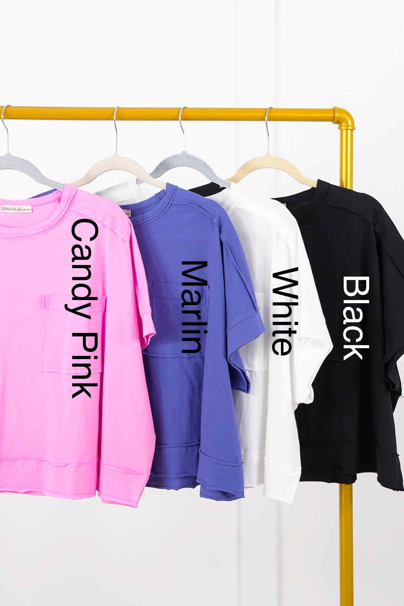 Door Buster! Zenana Oversized Exposed Seam Crop Box Tee
