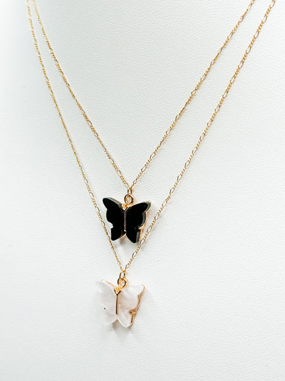 Love, Poppy Shimmer Stone Butterfly Necklace