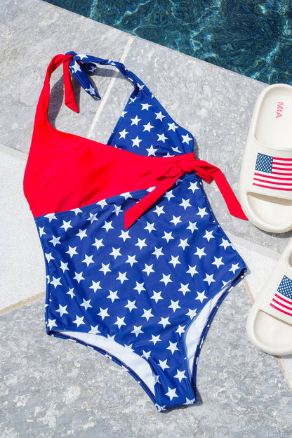 Plus/Reg Liberty Wave Halter Neck One Piece Swimsuit *Final Sale*