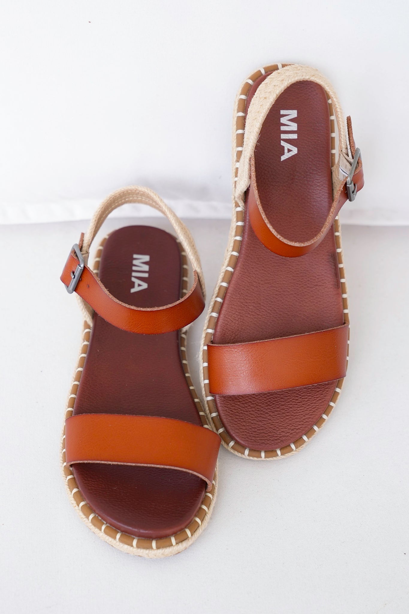MIA Leather Strap Espadrille Sandals