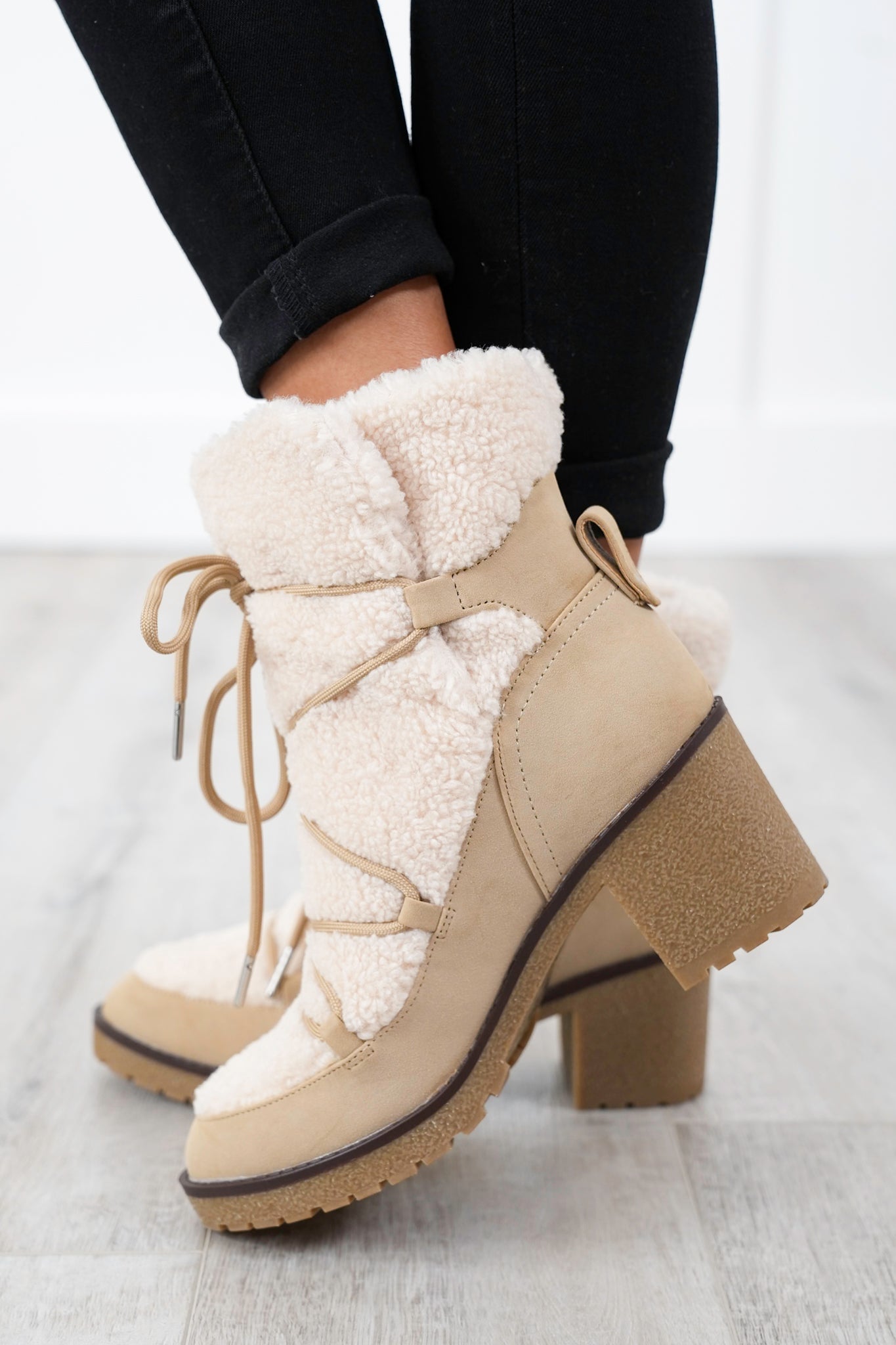 MIA Chic Ankle Boot with Sherpa Lining