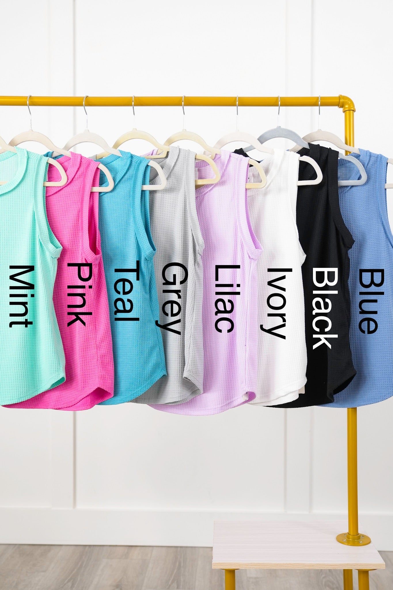 Door Buster! Plus/Reg Thermal Round Neck Tank Top with Reverse Seam Detail
