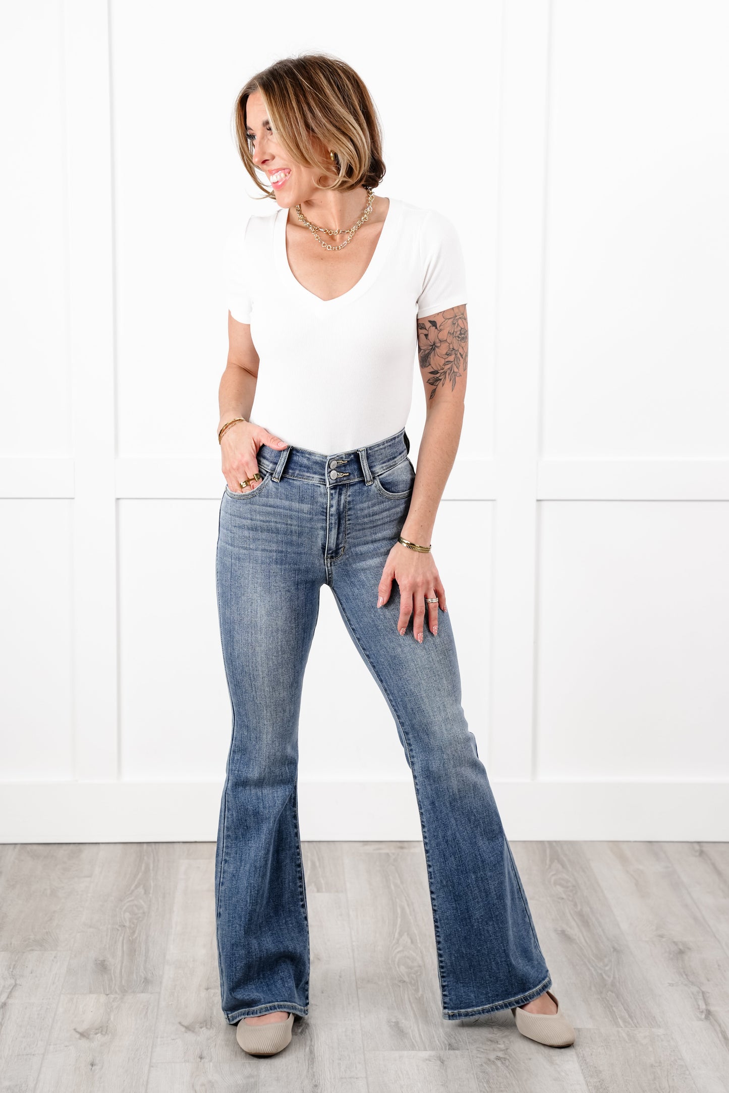 Judy Blue High Rise Medium Wash Flare Jeans
