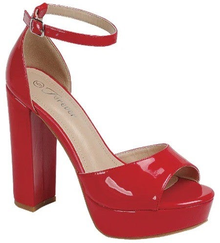 Platform Heel Sandal with Adjustable Ankle Strap