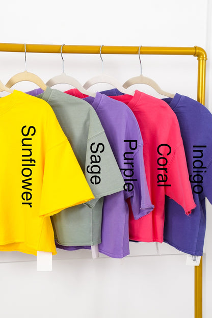 Short Sleeve Crew Neck Boxy Cropped Top