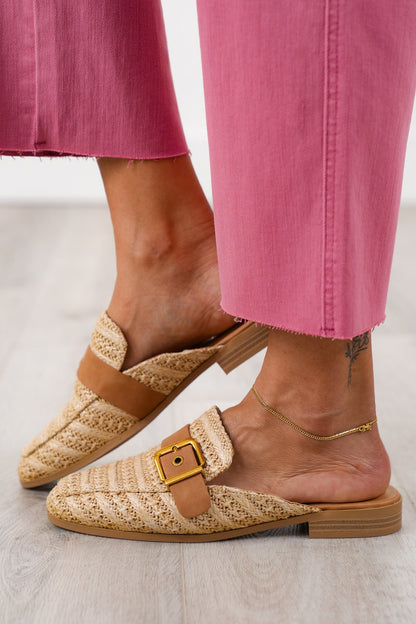 Slip on Mule Loafer with Adjustable Metal Buckle