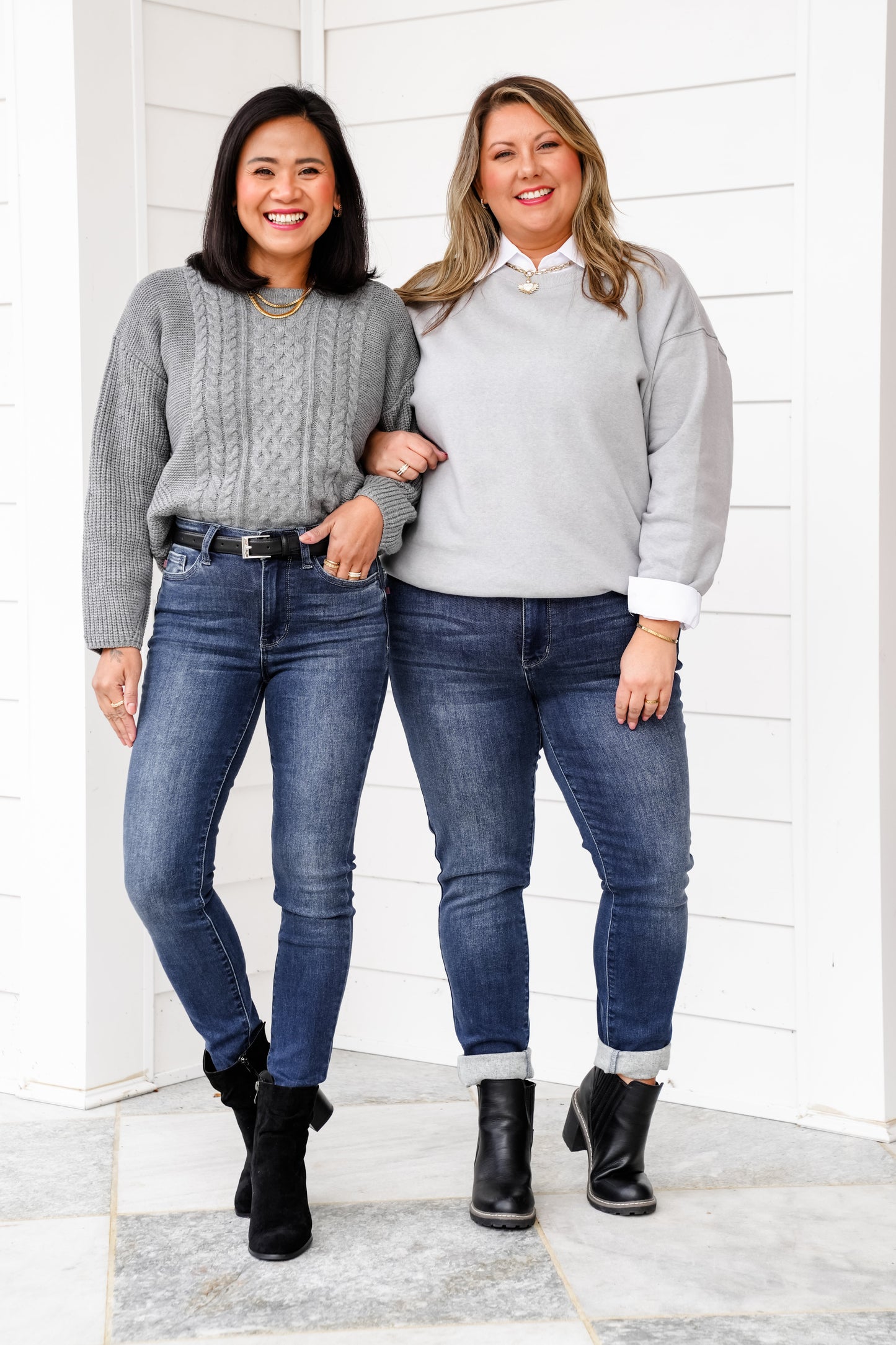 Judy Blue Mid Rise Dark Wash Thermal Skinny Jeans