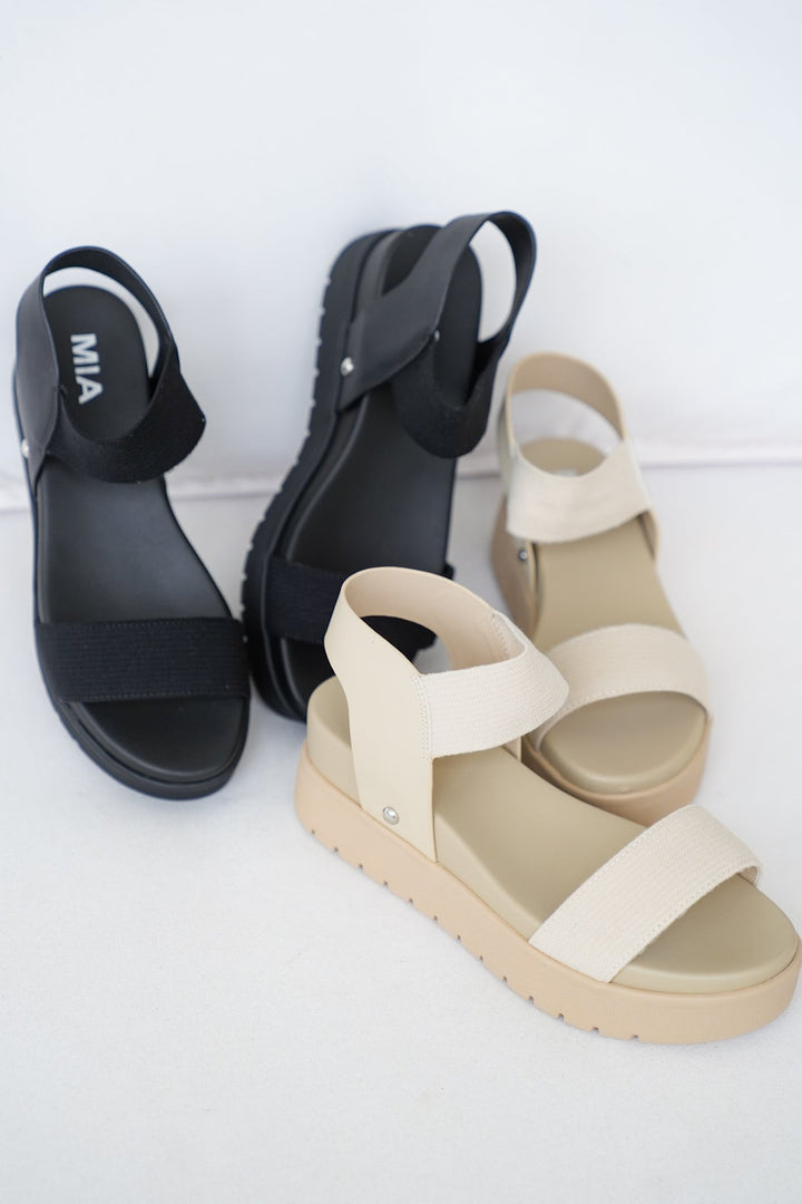 MIA Platform Sandal with Elastic Strap