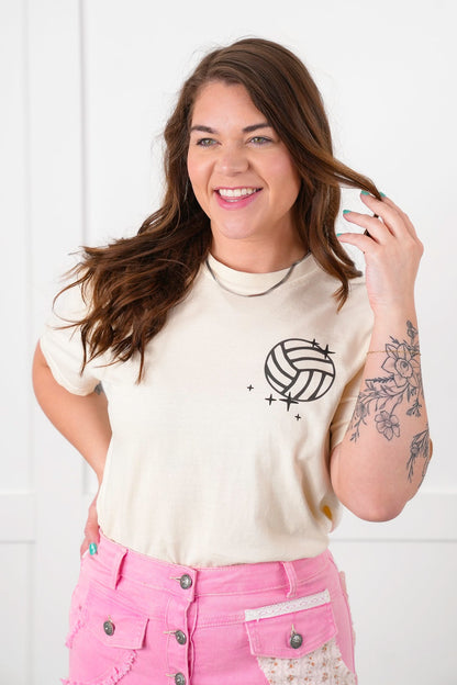 Plus/Reg Short Sleeve "Busy Raising Ballers" Volleyball Graphic Tee