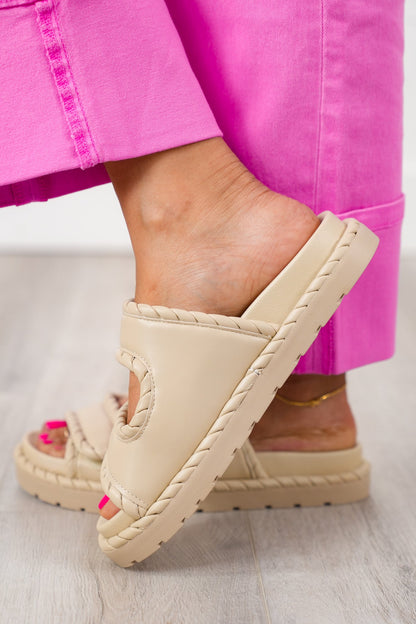 MIA  Adjustable Velcro Strapped Slide Sandal