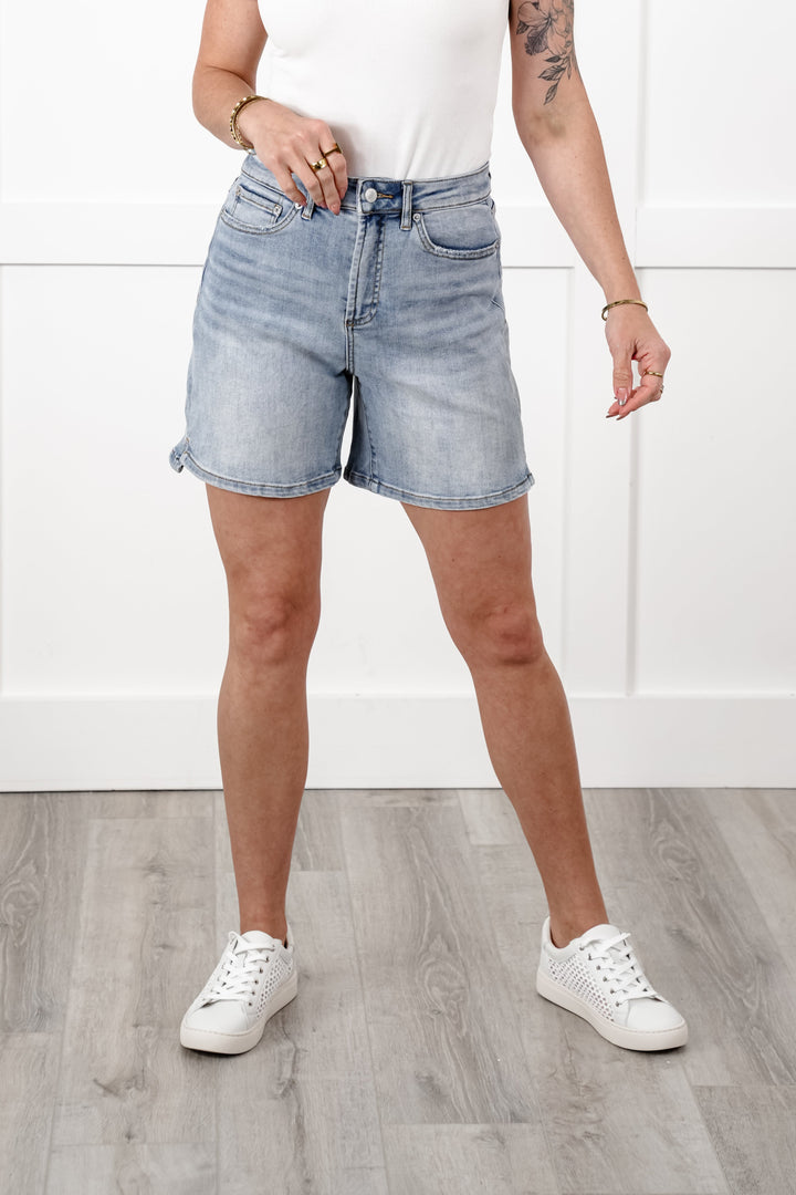 Mica Light Wash Bermuda Shorts