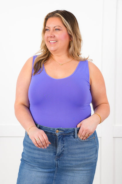 Door Buster! Plus/Reg Solid Sleeveless Reversible Tank Top