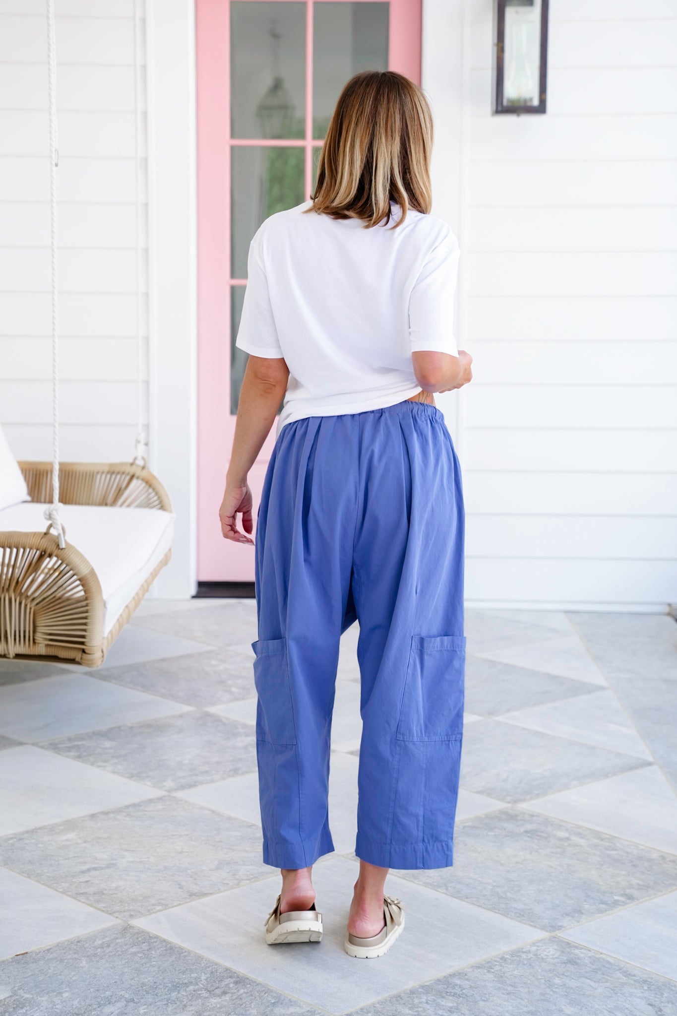 Elastic Waist Harem Pants with Drawstring Detail