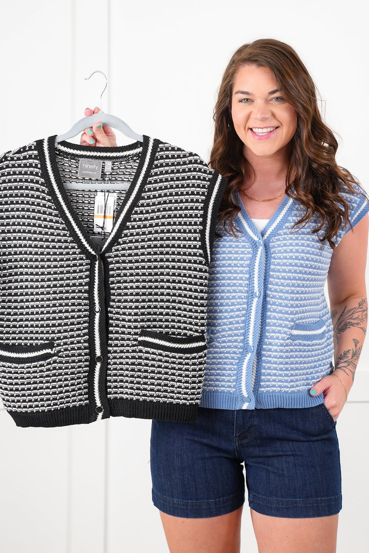 Crochet Button Down Vest with Pockets