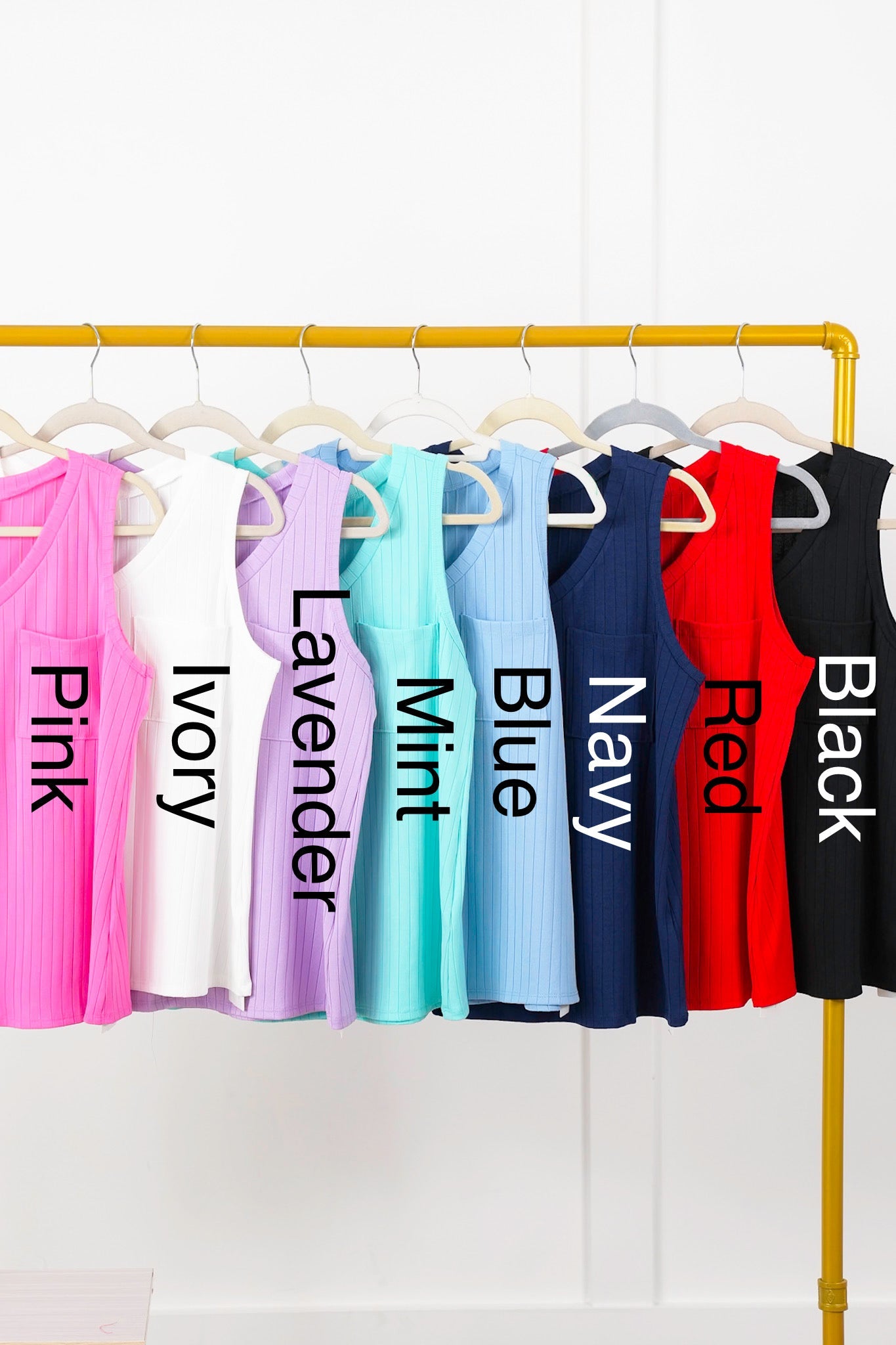 Door Buster! Plus/Reg Wide Ribbed V Neck Tank Top