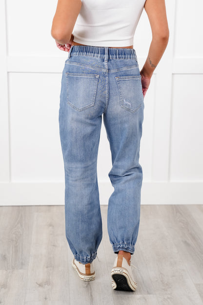 Mica High Rise Medium Wash Joggers