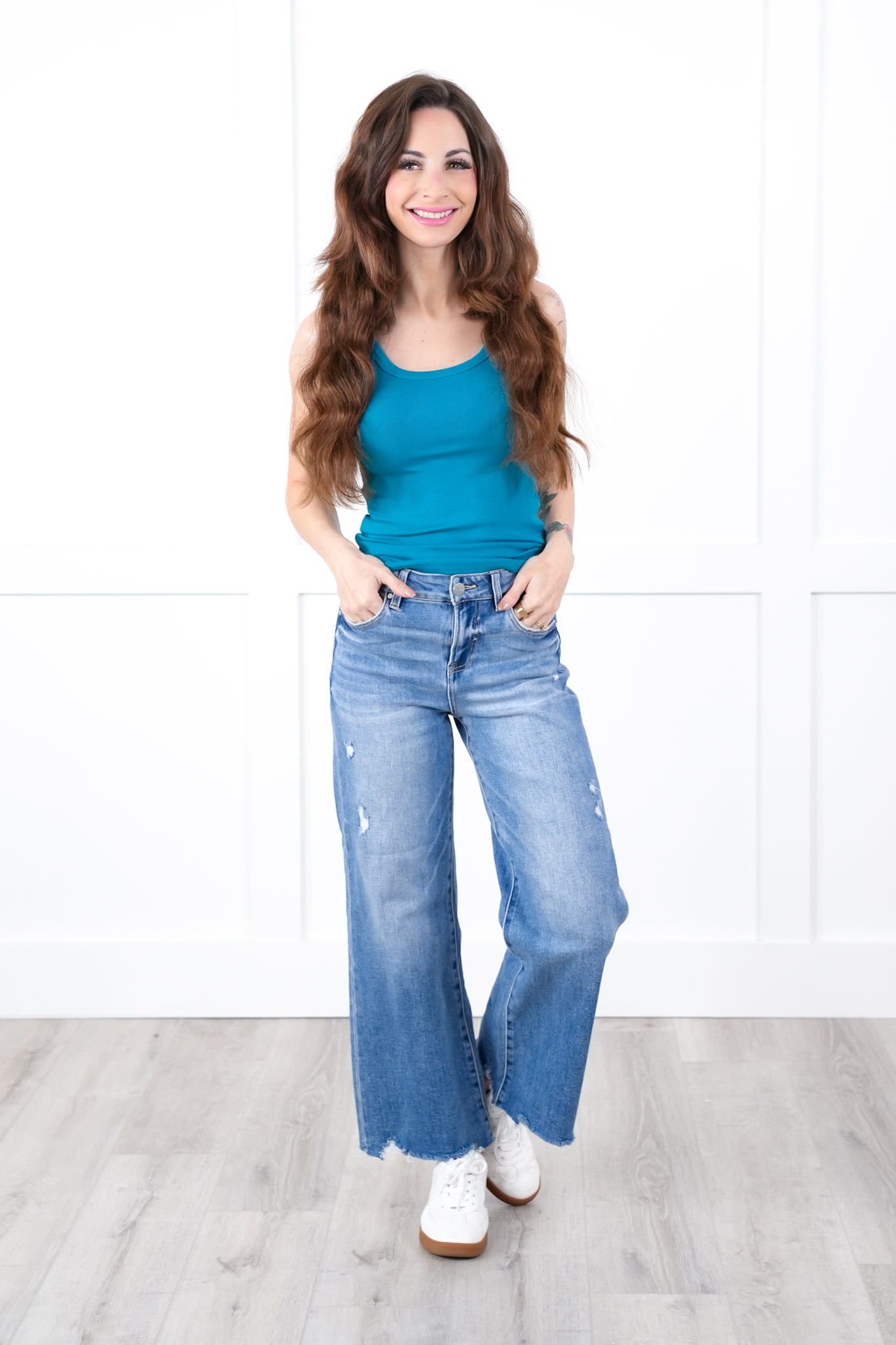 Basic Solid Ribbed Knit Tank Top