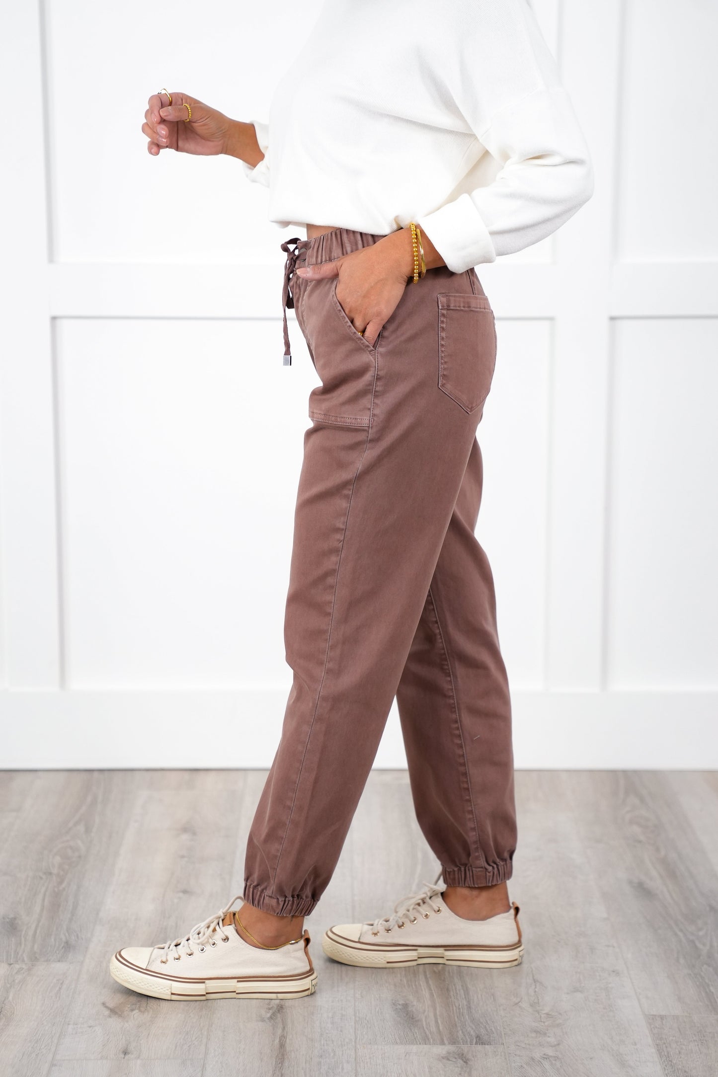 Mica High Rise Brown Cropped Jogger