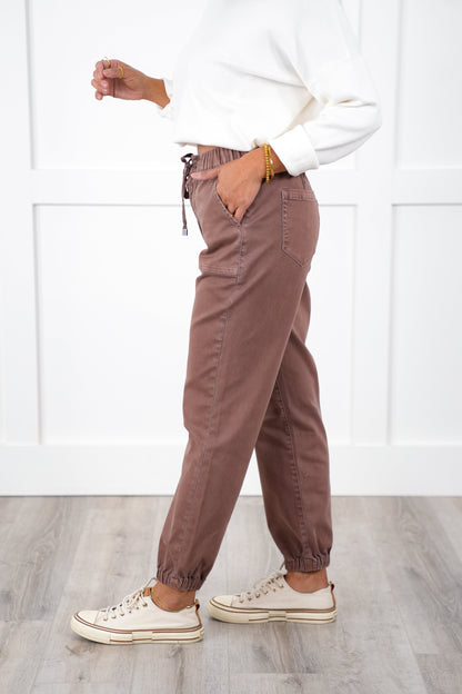 Mica High Rise Brown Cropped Jogger