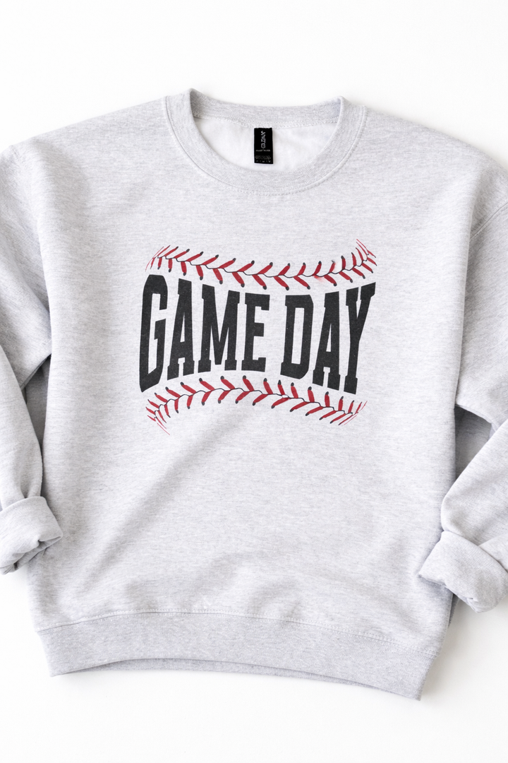 Plus/Reg Long Sleeve "Gameday" Baseball Graphic Sweatshirt