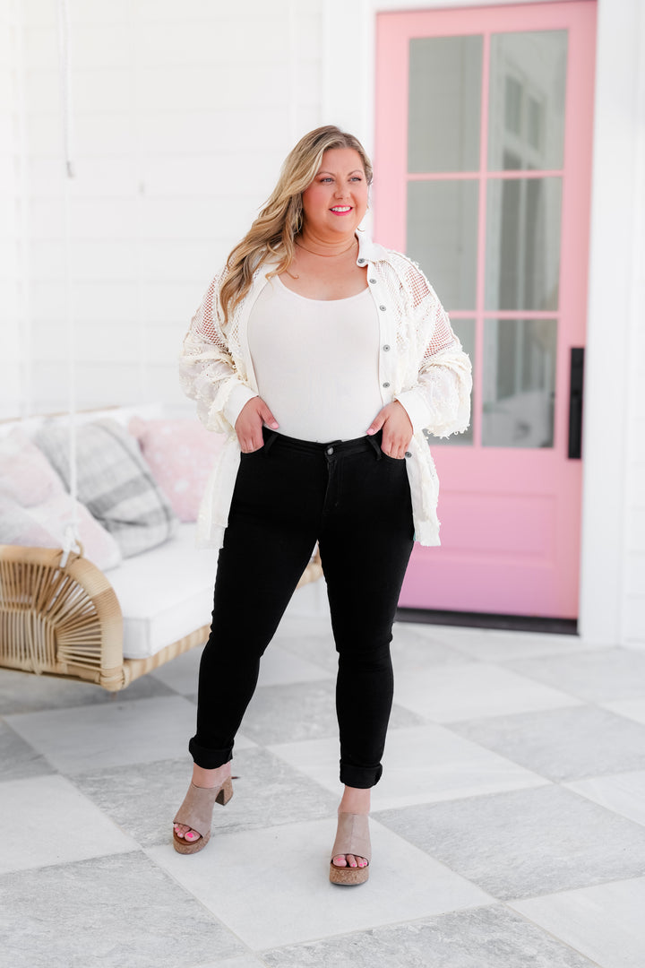 Black Bombshell Judy Blue Non-Distressed Black Skinny Jeans