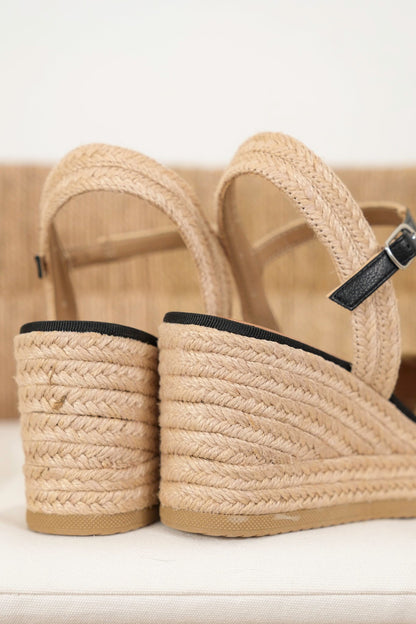 MIA Espadrille Wedge Sandals with Braided Jute Heel