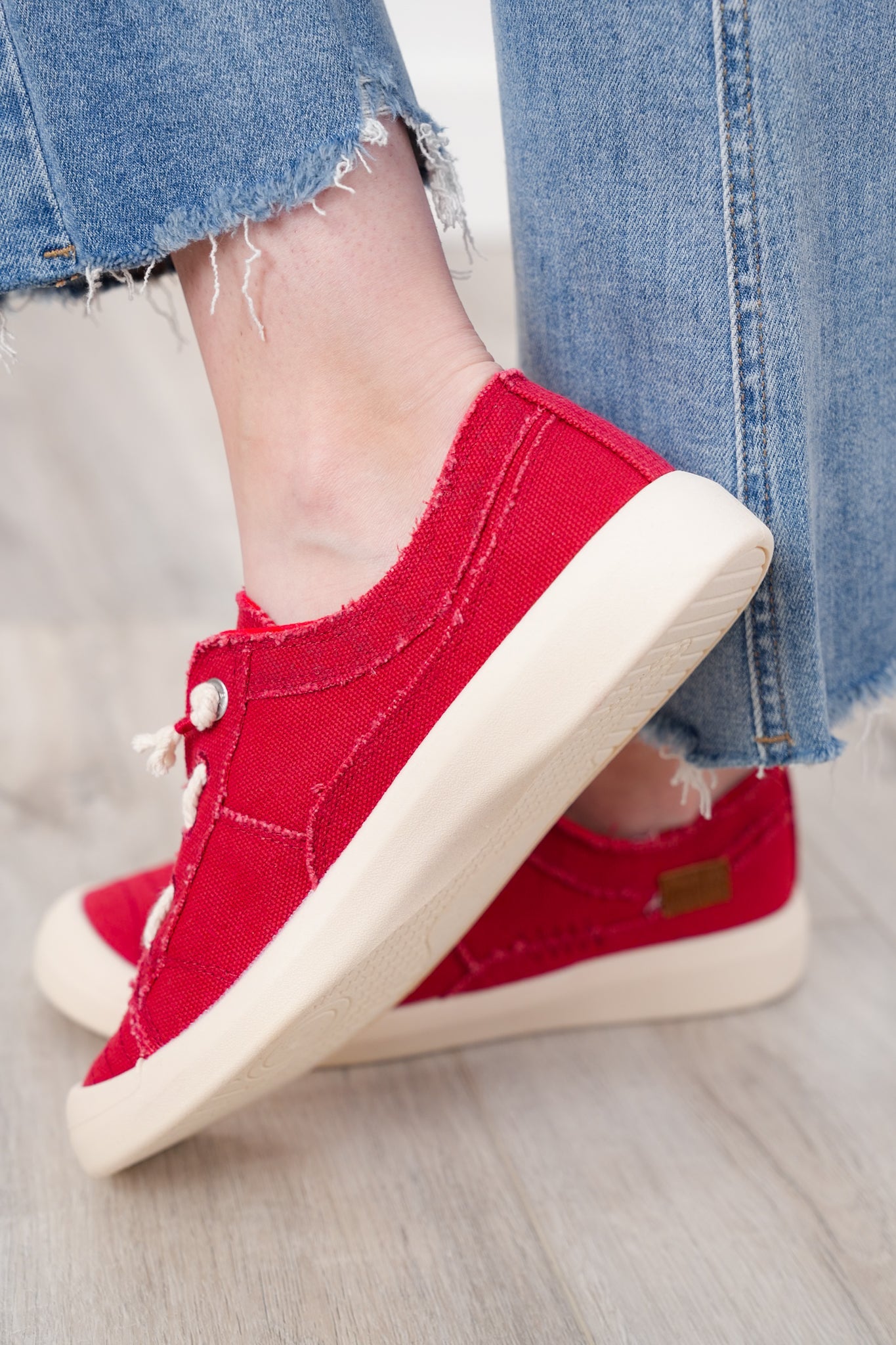 Blowfish Stitch Accent Sneakers with Distressed Edges
