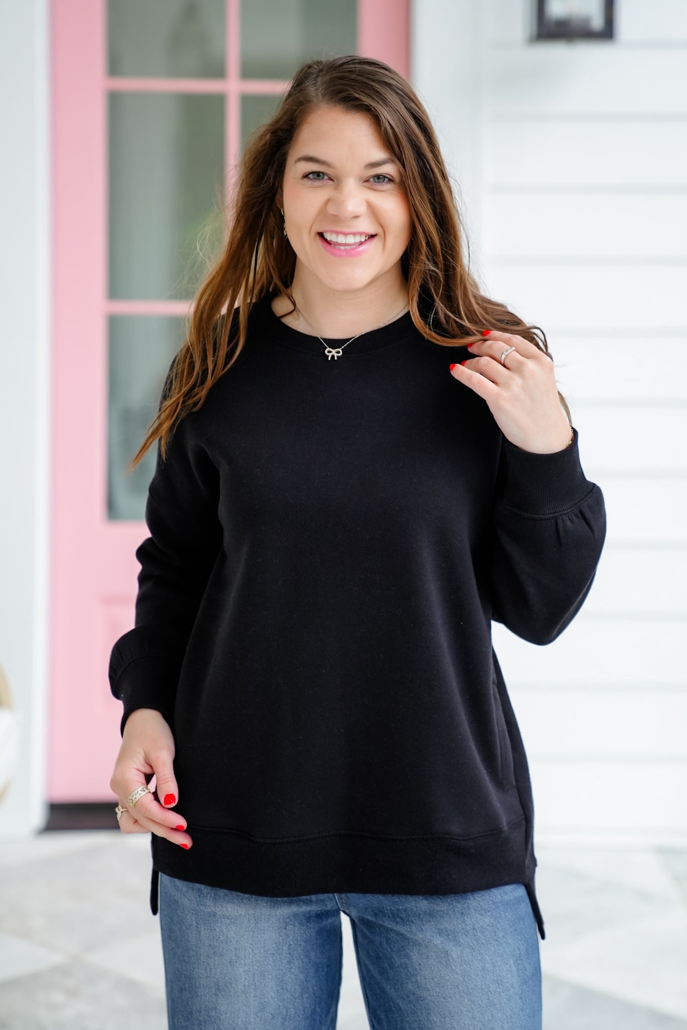 Door Buster! PLUS/REG Zenana Fleece Hi-Low Sweatshirts with Pocket