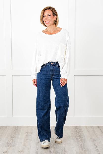 Judy Blue High Rise Medium Wash Vintage Wide Leg Jeans