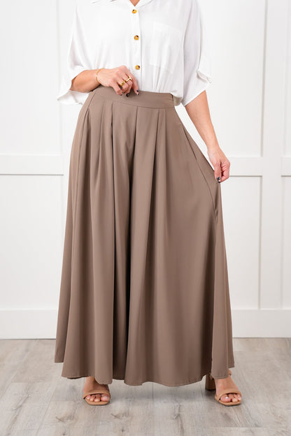 Pleated High Waist Wide Leg Pants