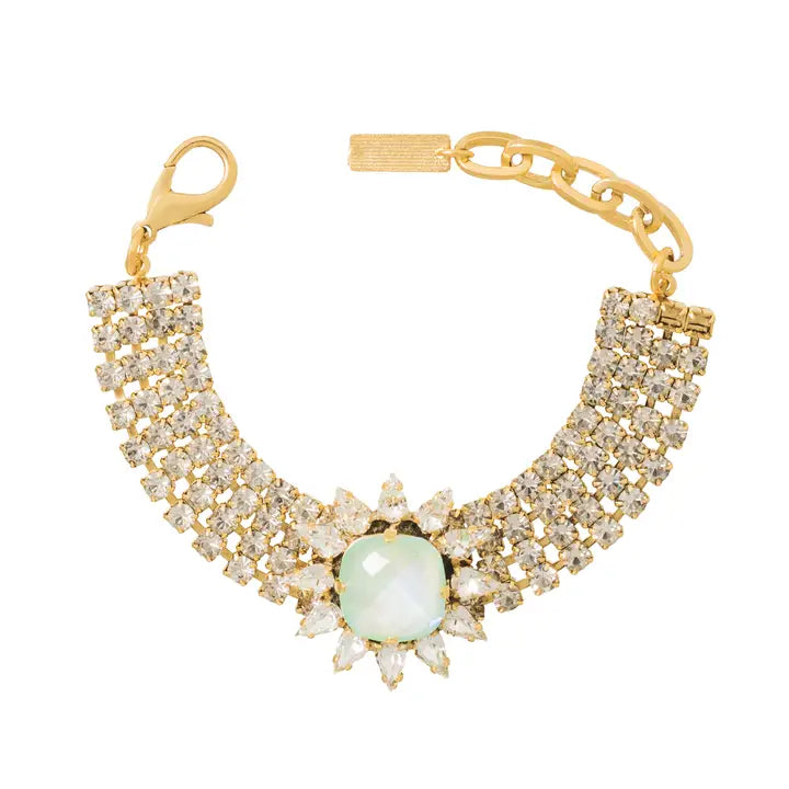 TOVA Milka Crystal Embellished Bracelet in Ultra Mint