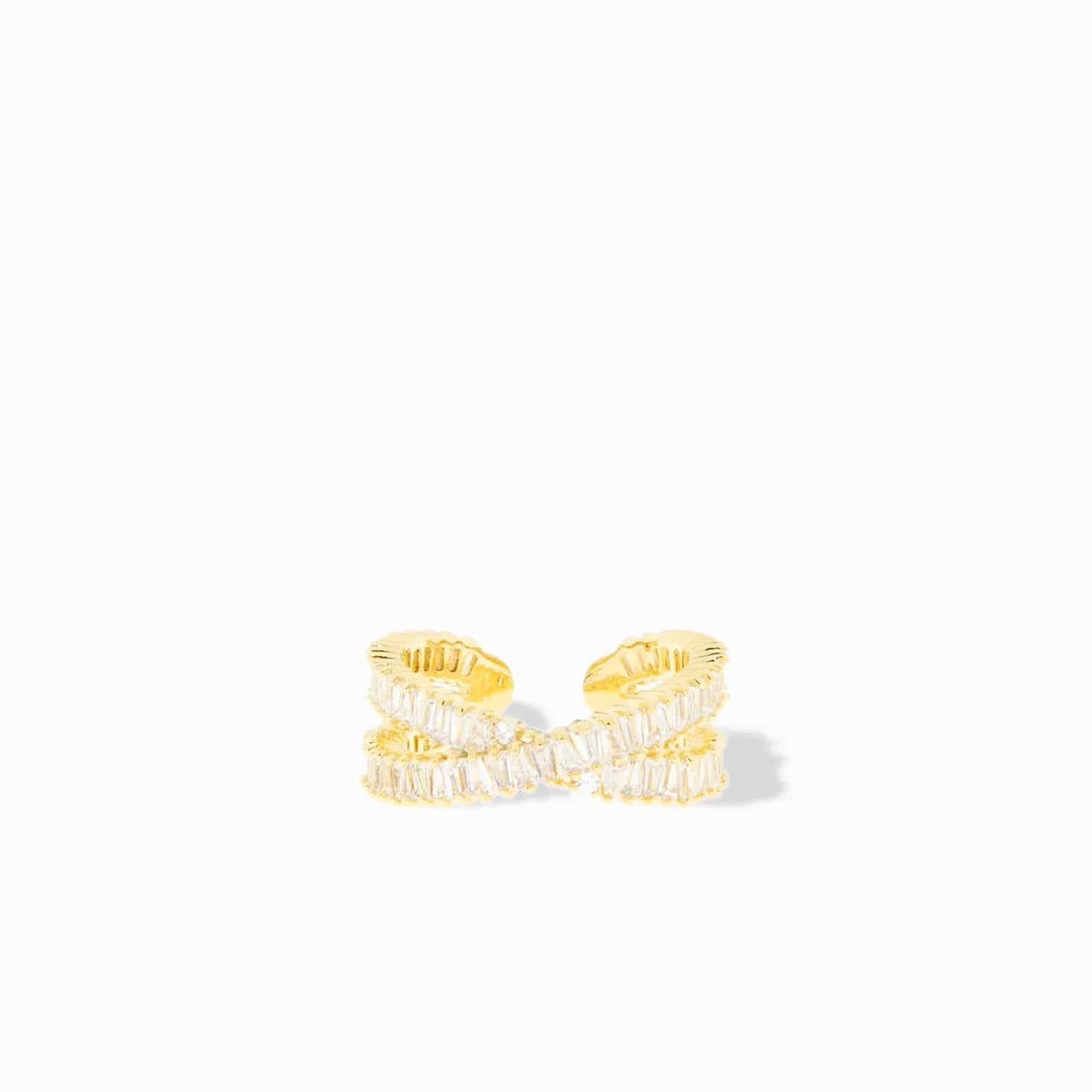 Marlyn Schiff Adjustable Baguette Crossover Ring