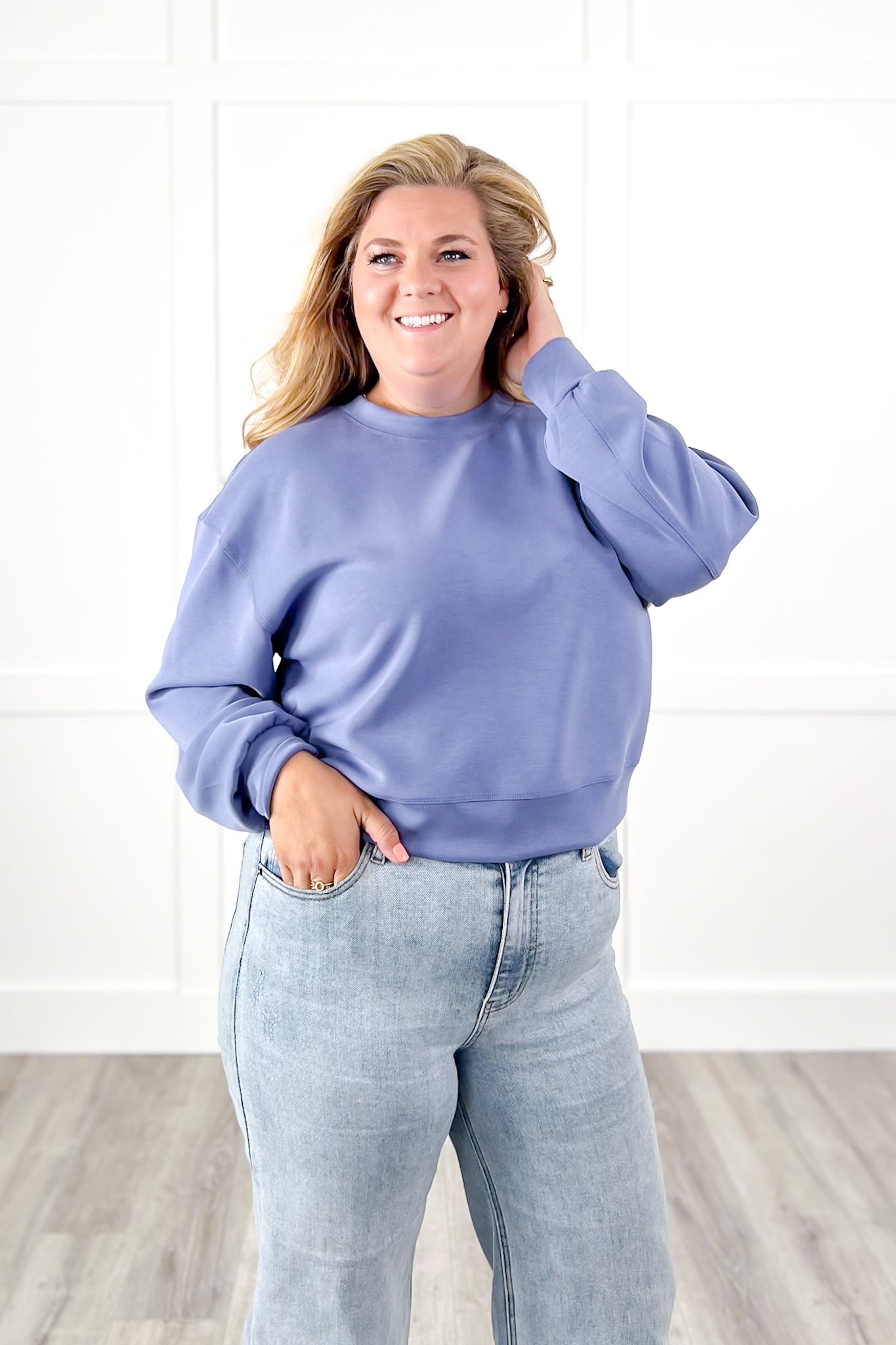 Door Buster! Solid Soft Scuba Long Sleeve Crew Neck Sweatshirt