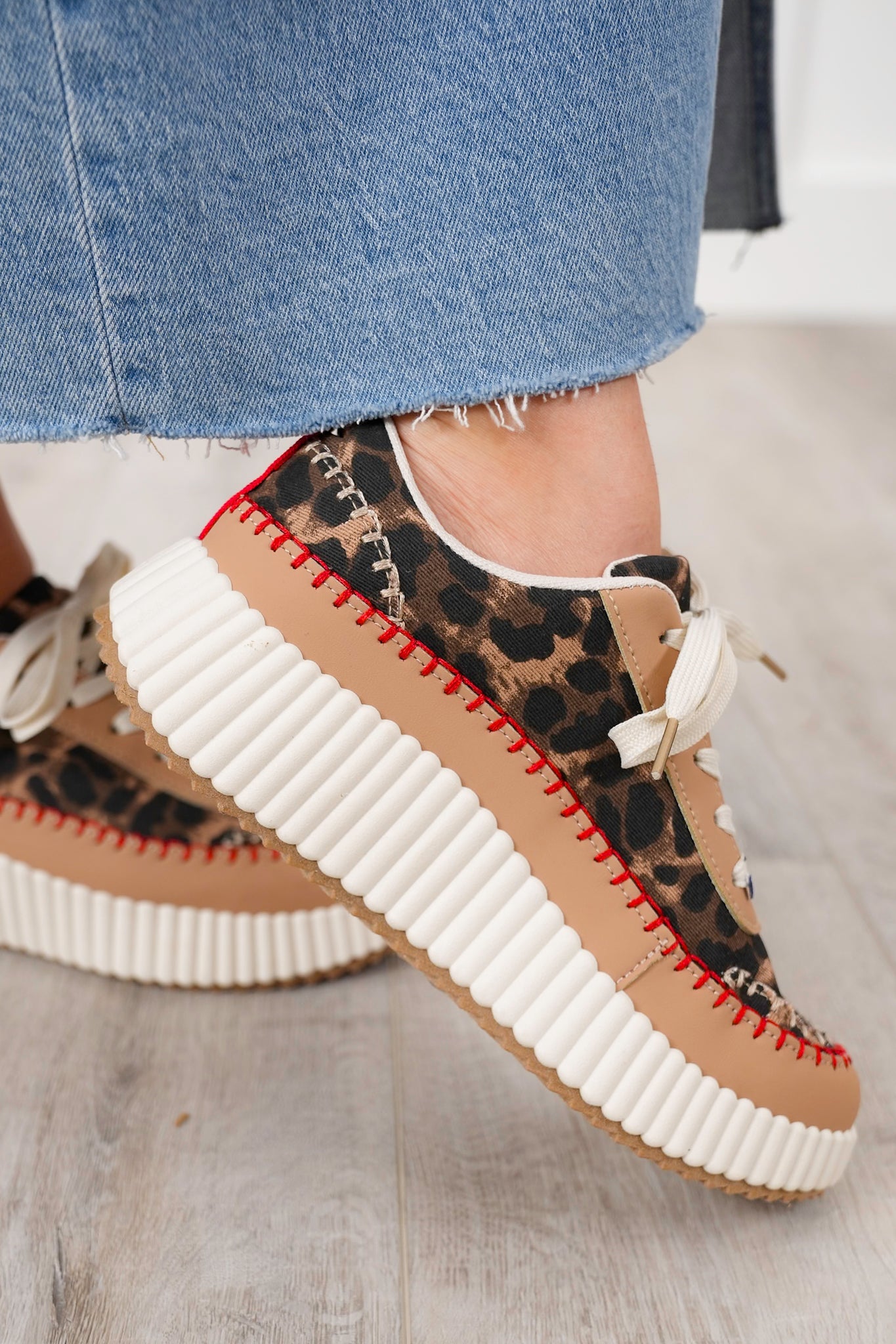 Color Contrast Low Top Platform Sneakers