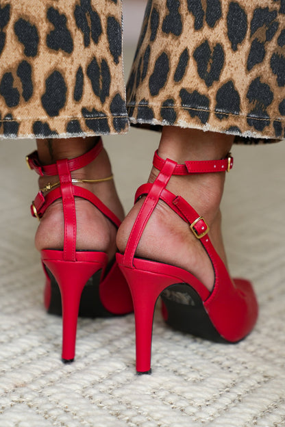 Elegant Pointed Toe High Heel with Ankle Strap