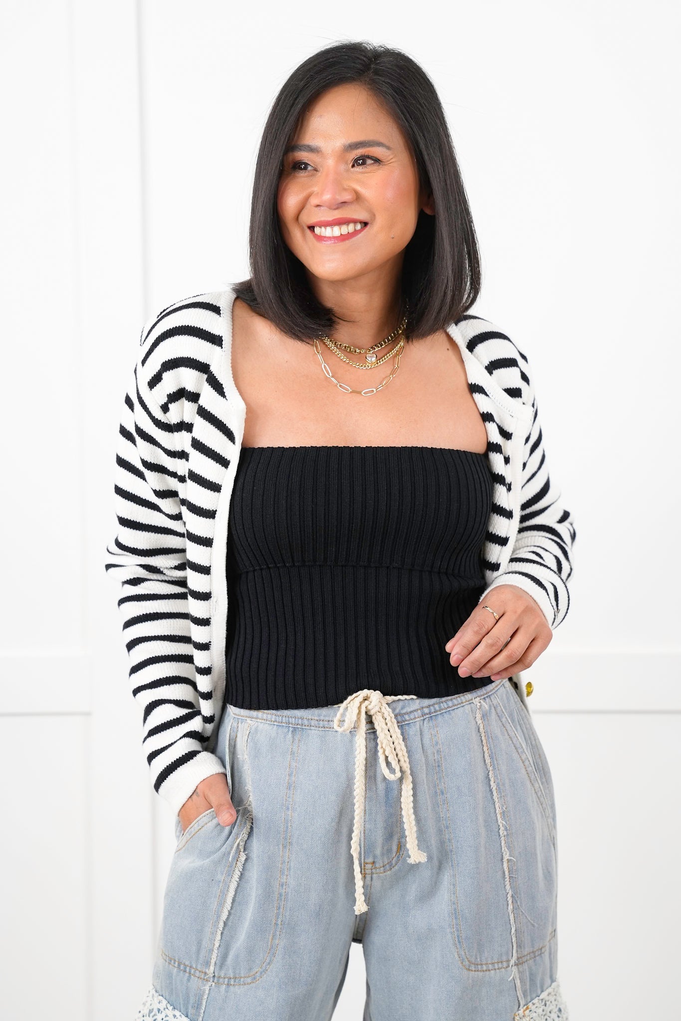 Sleeveless Ribbed Fold Over Tube Top
