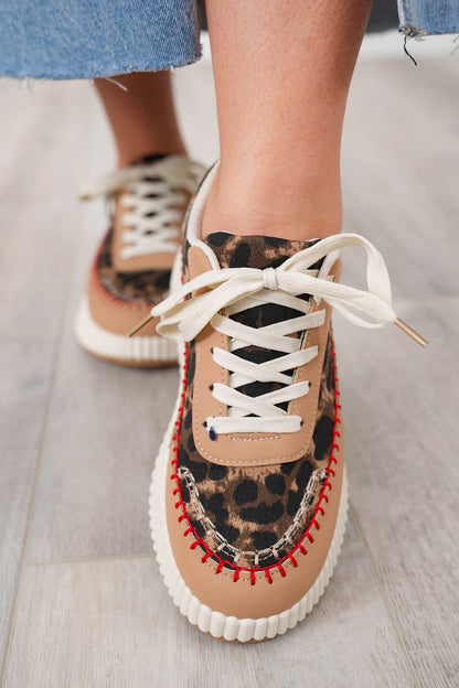 Color Contrast Low Top Platform Sneakers