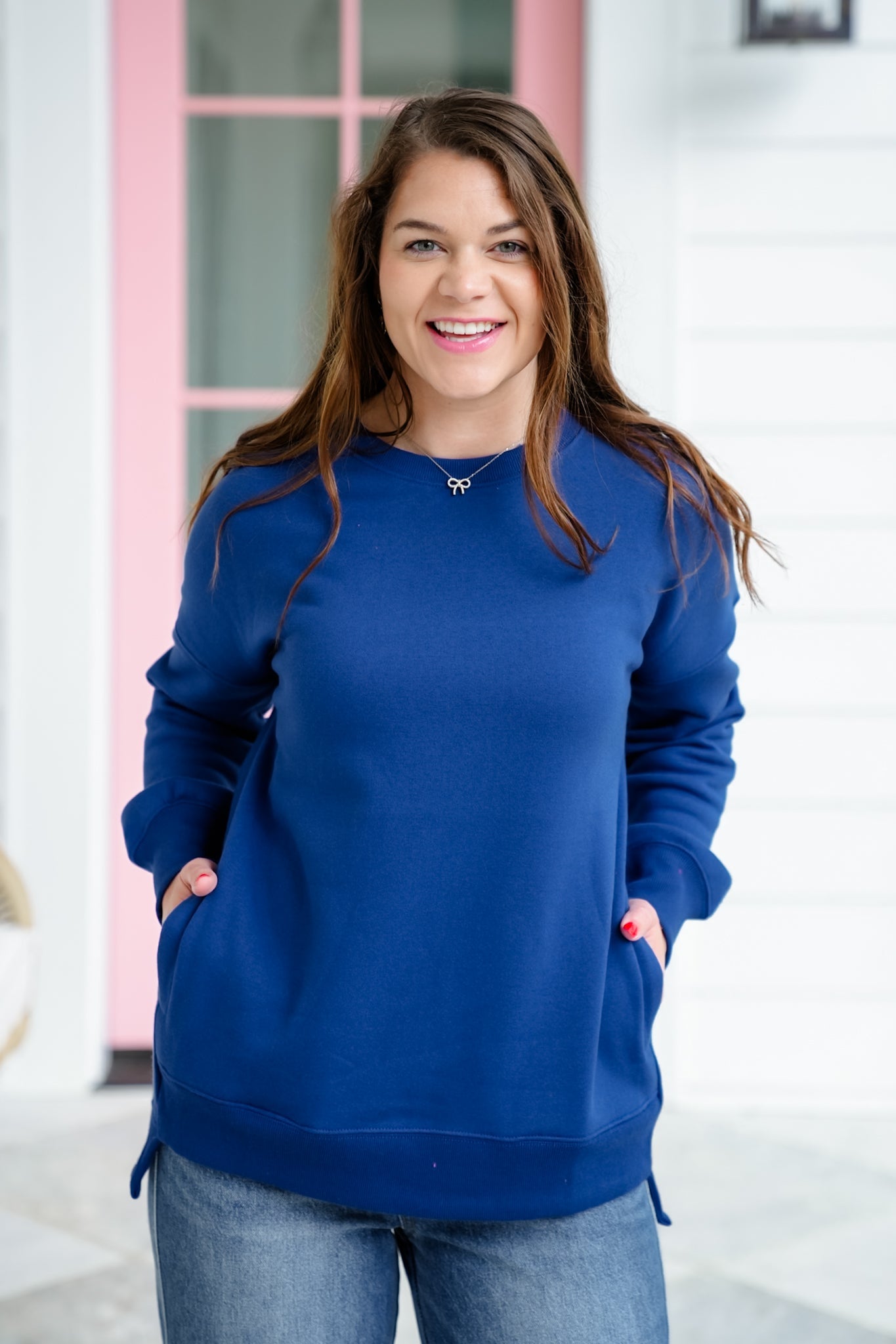 Door Buster! PLUS/REG Zenana Fleece Hi-Low Sweatshirts with Pocket