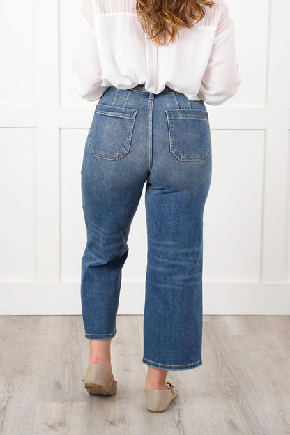 Judy Blue The Perfect Fit High Rise Wide Leg Crop Jeans