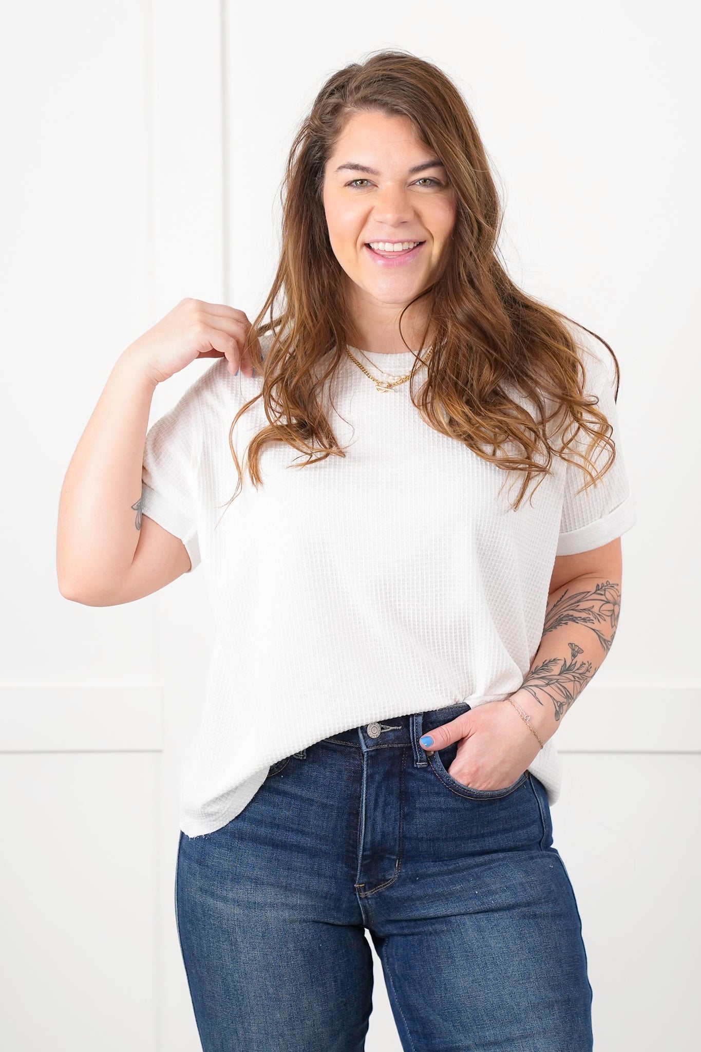Door Buster! Plus/Reg Thermal Short Cuffed Sleeve Top