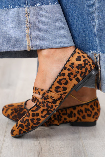 MIA Leopard Flat Sandal with Adjustable Buckle Straps