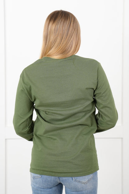 Plus/Reg Long Sleeve "Radiate Positivity" Graphic Tee