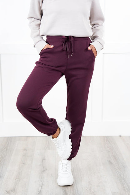 Door Buster! Plus/Reg Elastic Waist Scuba Knit Joggers with Ribbon Drawstring