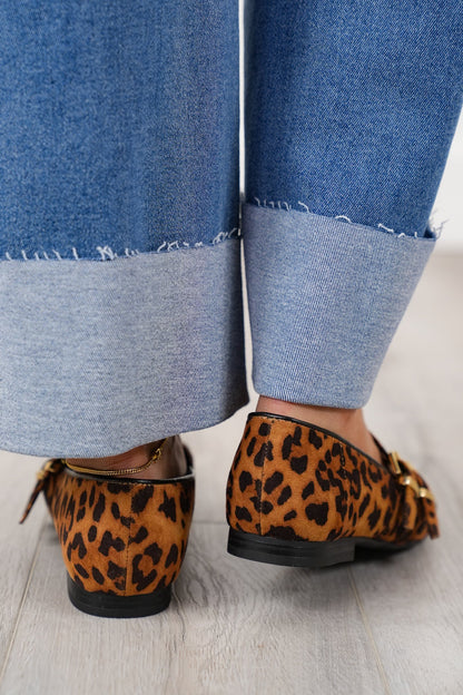 MIA Leopard Flat Sandal with Adjustable Buckle Straps